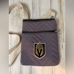 Vegas Golden Knights Gray Quilted Crossbody Bag